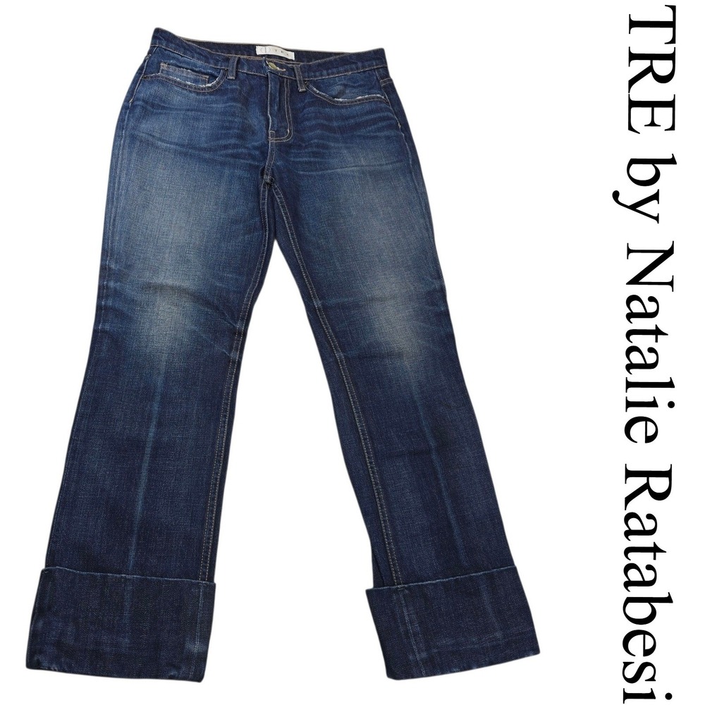 TRE by Natalie Ratabesi Jeans Womens Size‎ 30 Dark Wash Denim Cropped Cuff